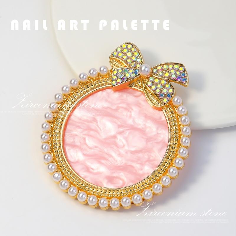 Resin Nail Art Palette,Nail Art Painting Mixed Color Palette Bows Nail Gel Color Makeup Display Board Nail Art Tool