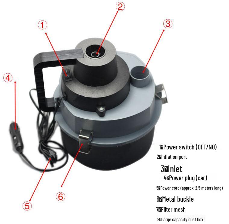 12V High-Power Car Vacuum Cleaner with Strong Suction