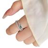 Stylish And Elegant Open Adjustable Emerald Green Crystal Opening Ring Lightweight Copper Accessory Gift for Women