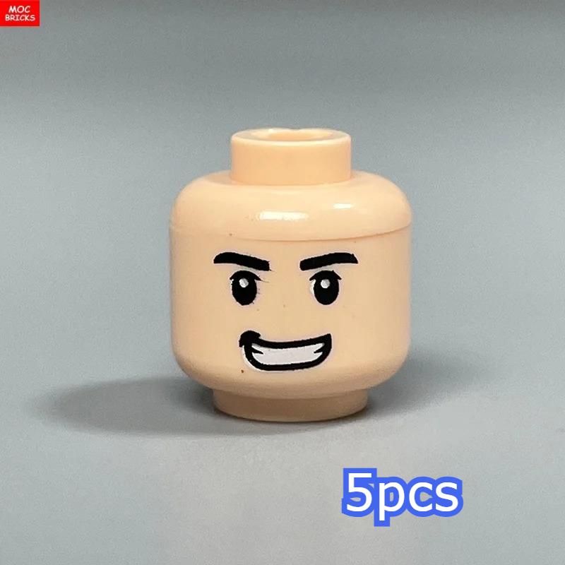MOC Bricks Hollow Flesh Face Expression Head For 4cm Figure DIY Educational Building Blocks Toys For Children Gifts
