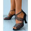 Fashion Shoes of Women Fashion Stiletto Rhinestone Hollow Fish Closed Toe Sexy Dance Shoes Plus Size Ladies Sandals 2025