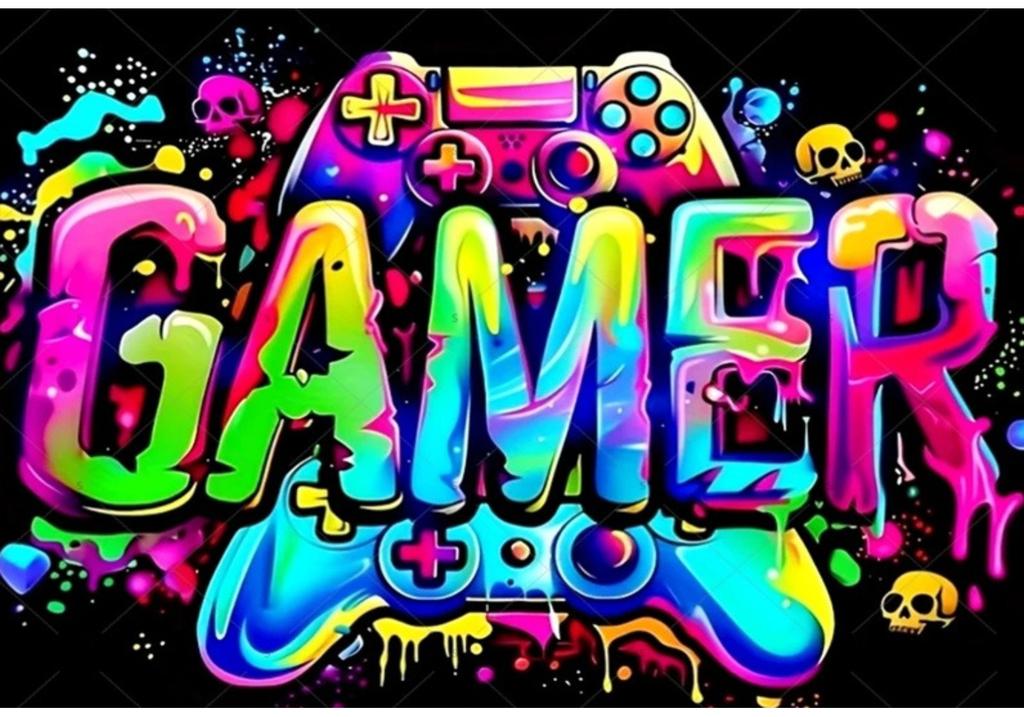 Colorful Graffiti Super Player Themed Banner Backdrop Children Birthday Party Background Decoration Banner Photography Backdrop