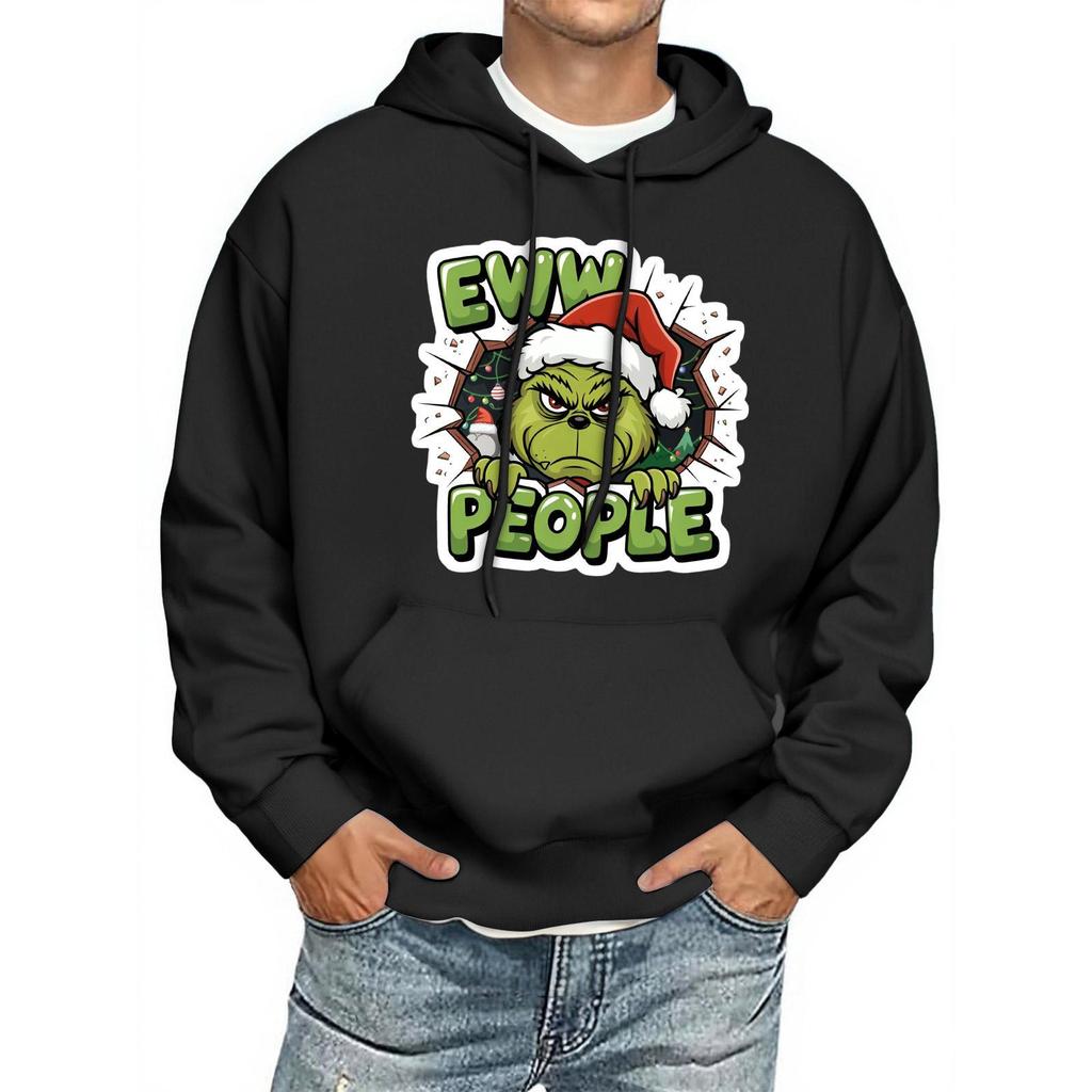 Men's Print Hooded Sweatshirt Long-Sleeve Casual Pullover Hoodie Hooded Sweatshirt
