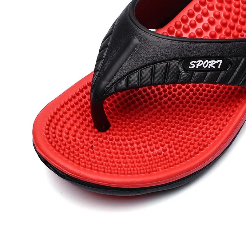 Massage Flip Flops for Men Summer Breathable Beach Shoes Sandals 46 Men Flip Flops Breathable Plus Big Size Men Slippers