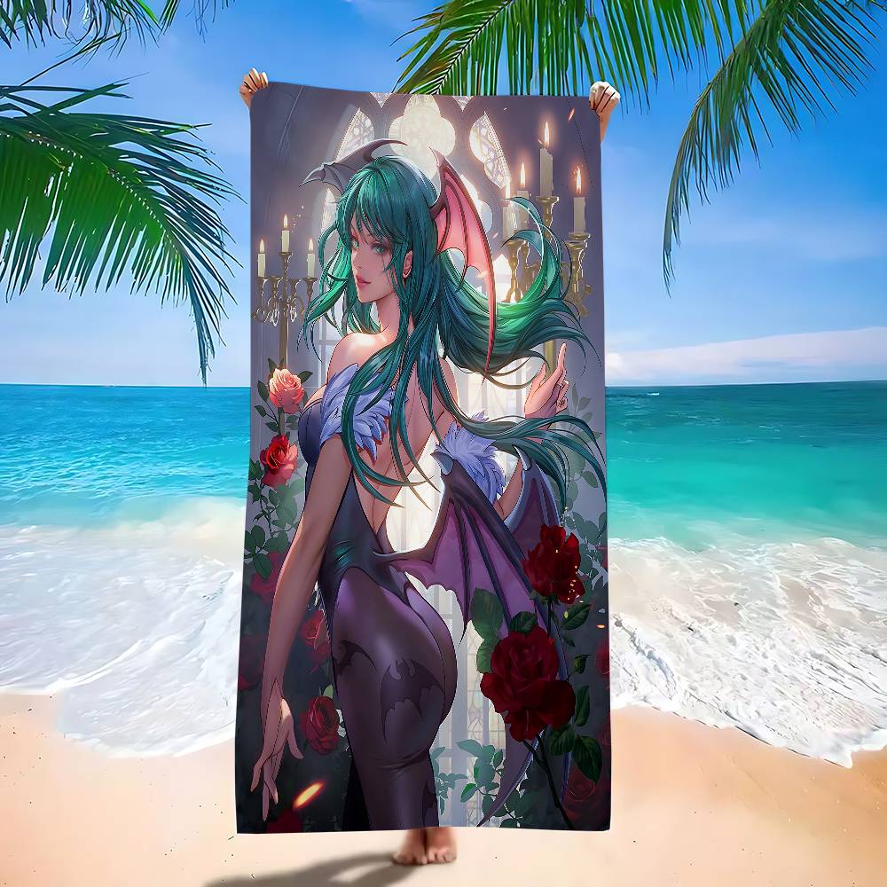 Girl Game M-morrigan Aensland Microfiber Beach Towel Absorbent Quick Dry Soft Yoga Swimming Resort Mountain Climbing Towel