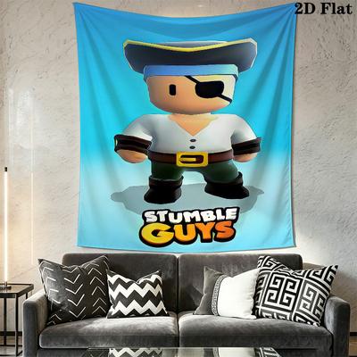 Stumble Guys Tumble Murale Tissu Imprimé Couverture Tapisseries Décoratives pour Chambre Salon Décoration de Maison