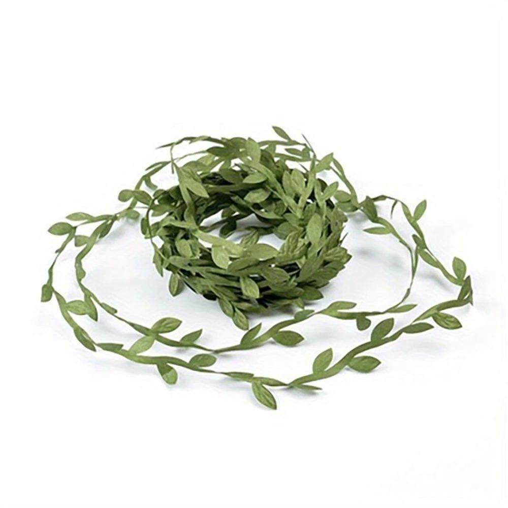 

10M Green Artificial Leaf Silk Fake Leaves Vine for Home Room Decor Wedding Decoration DIY Handmake Wreath Gift Craft Fake Plant 10M зелёный