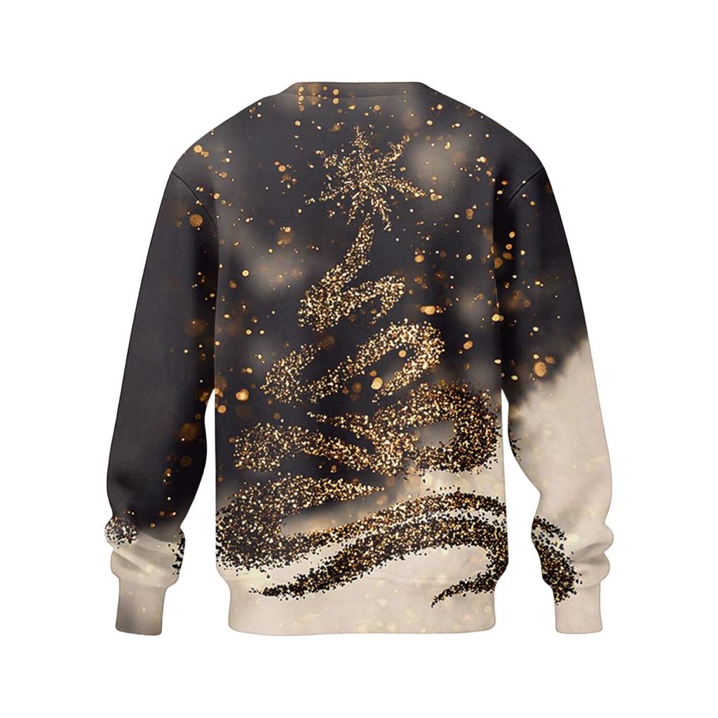 Men's Casual Loose Fit Printed Neck Long Sleeve T-Shirt for Daily Wear