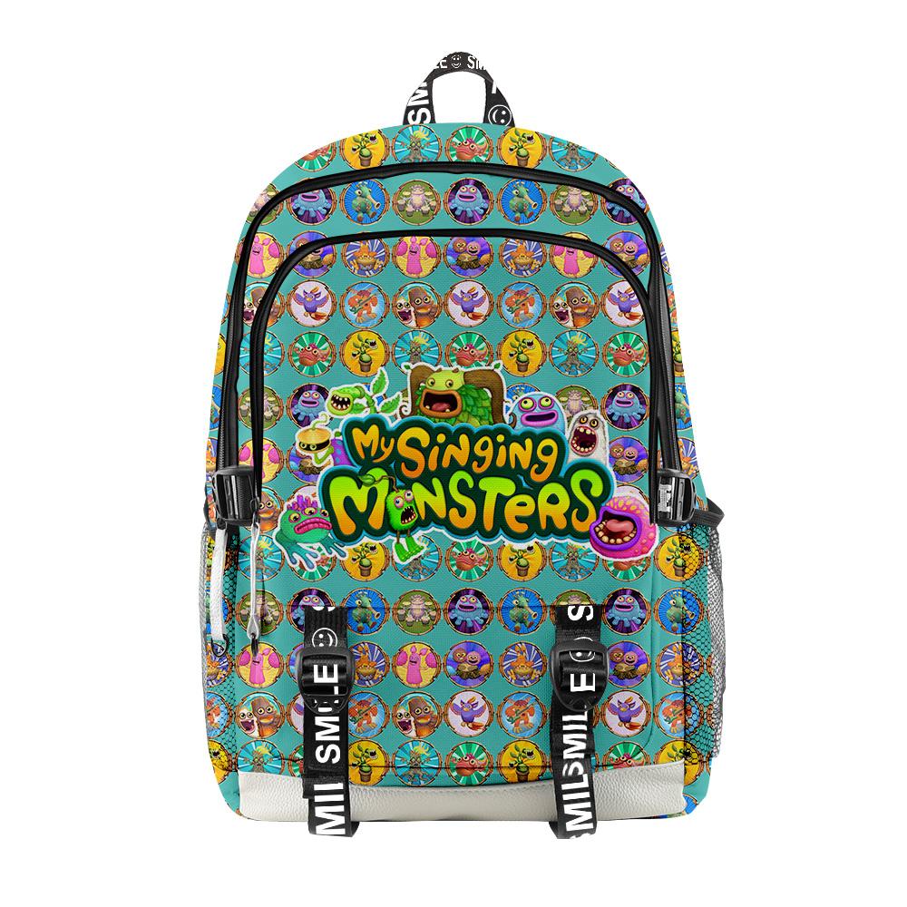 Klassiek Populair my singing monsters Schooltassen Unisex 3D Print Oxford Waterdicht Notitieboek multifunctioneel Reistassen