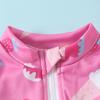 Baby Girl Swimsuit Long Sleeve One Piece Swimsuit + Hat Zip Up Ruched Lace Design Baby Girl 6M-3Y One Piece Swimsuit