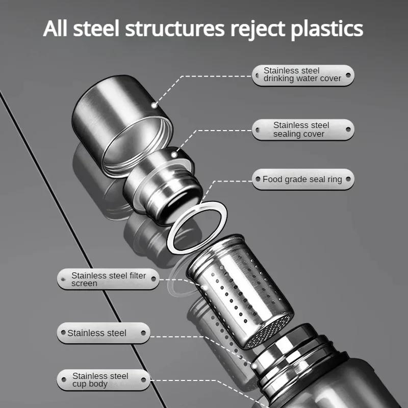 800-2000ML 316 Stainless Steel Thermos Bottle Large Capacity Outdoor Water Bottle Covered Lifting Rope Tumbler Thermo Bottle