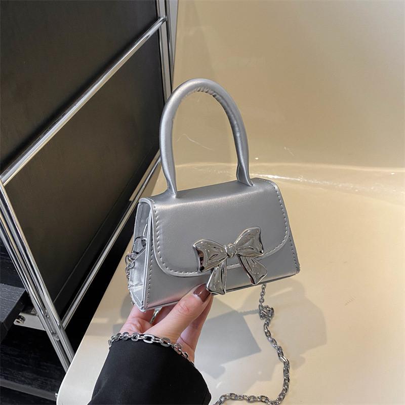 Stylish 2024 Fashion Shoulder Crossbody Bag Bowknot Cute Candy Color Handbag