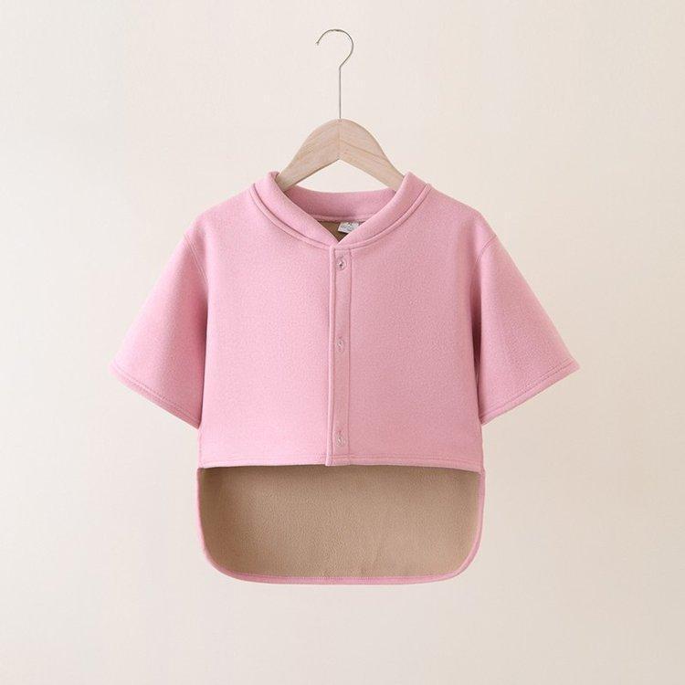 Velvet Maternity Cardigan: Shoulder & Waist Protection, Short Sleeve, Warm Sleepwear for Autumn & Winter