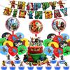 Ninjaed Go Balloons Happy Birthday Banner Legoed Party Decoration Supplies Backdrop Cake Topper Kids Spiral Disposable Tableware