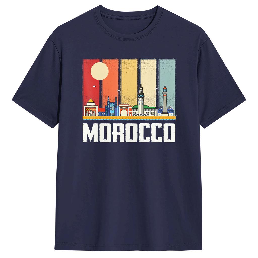 Africa Morocco Skyline Moroccans African Souvenir Gibraltar T Shirts 100 Cotton Tops Crazy Short Sleeve O Neck Tees Printing
