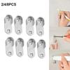 2/4/8 Pcs Closet Brackets 47*19*2mm Silver Zinc Alloy Wardrobe Clothes Tube Support Rod Pole End Thickening Holder Accessories