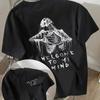 Cool Skull "WELCOME To MY MIND" Letter Print, Women's Round Neck Short Sleeve T-Shirt, Women's Athletic T-Shirt, Suitable for Daily Wear