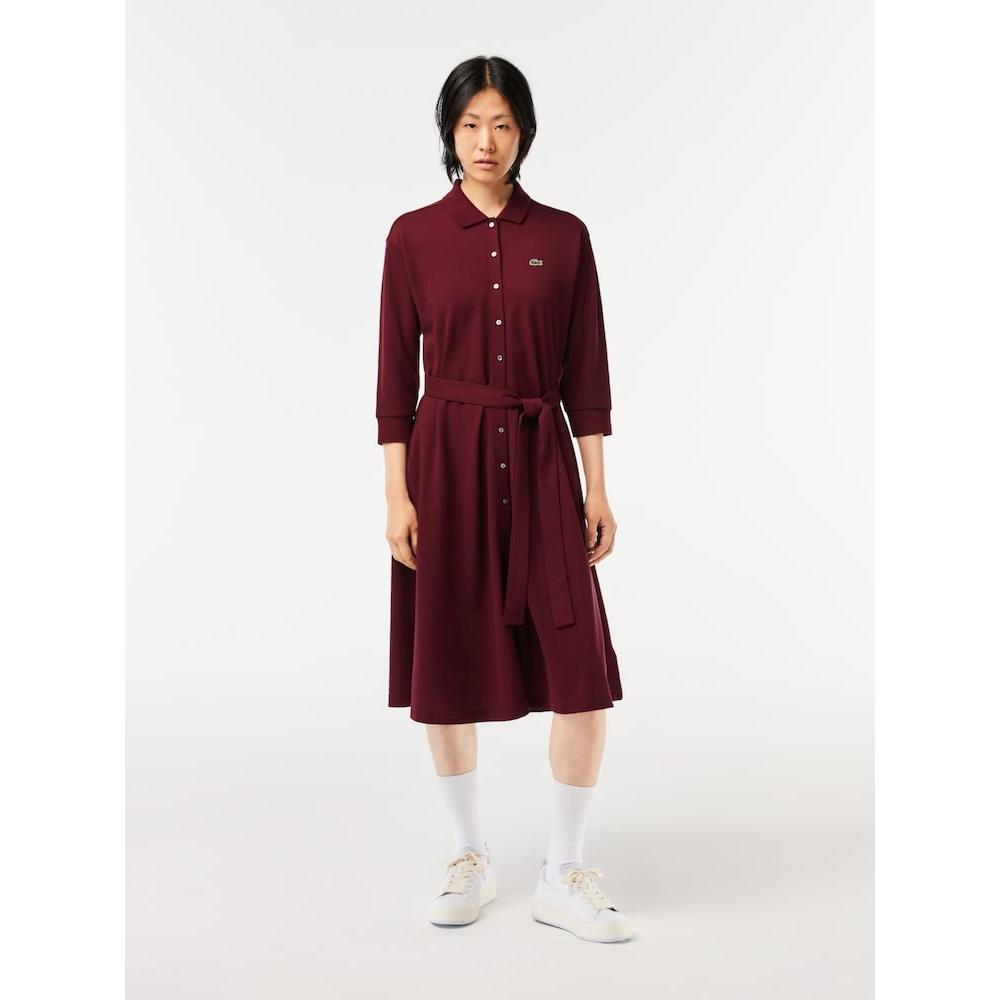 

LACOSTE Women s Fit Flare Belted Collar Dress EF0850 53N YUP Q2NEF0850 53NYUP