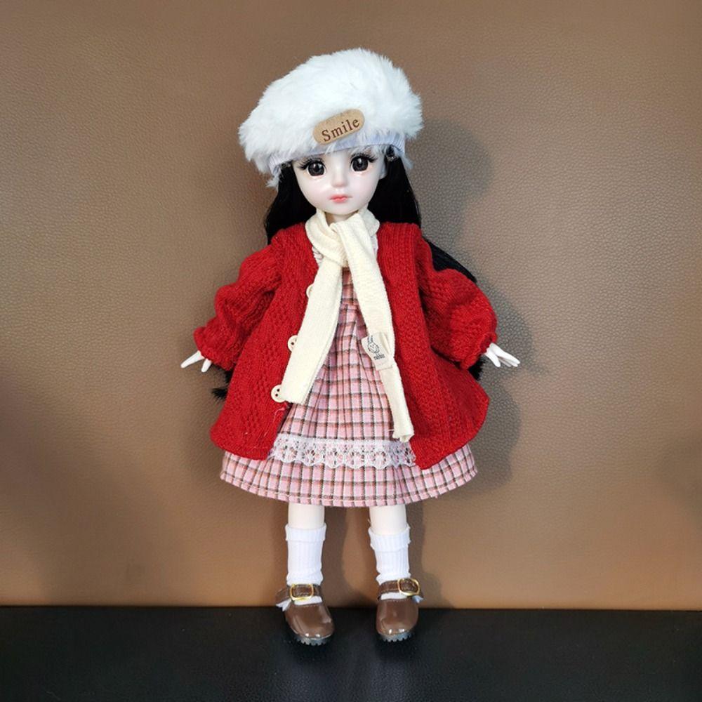 Dress Up Doll Winter Suit Pretty Dress 1/6 BJD Clothes DIY Toy 30cm Doll Clothes  Doll Accessories