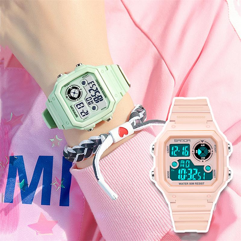 Mens Fashion Led Digital Watch Student Sports Multifunction Electronic Watch Female Clock Gift