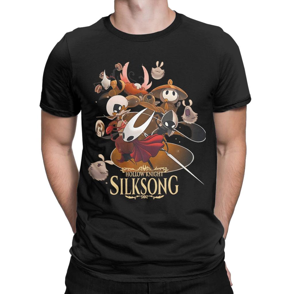 Spiel Hollow Knight Silksong T-Shirts für Herren Kreative Reine Baumwoll-Tees O-Ausschnitt Kurzarm T-Shirts Geburtstagsgeschenk Kleidung