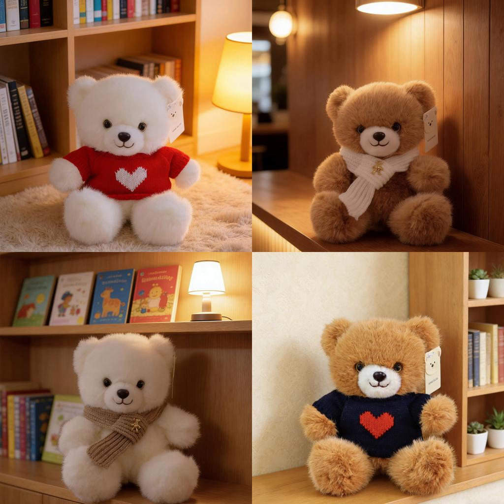 Teddy Bear Plush Toy With Heart Sweater For Kids And Adults