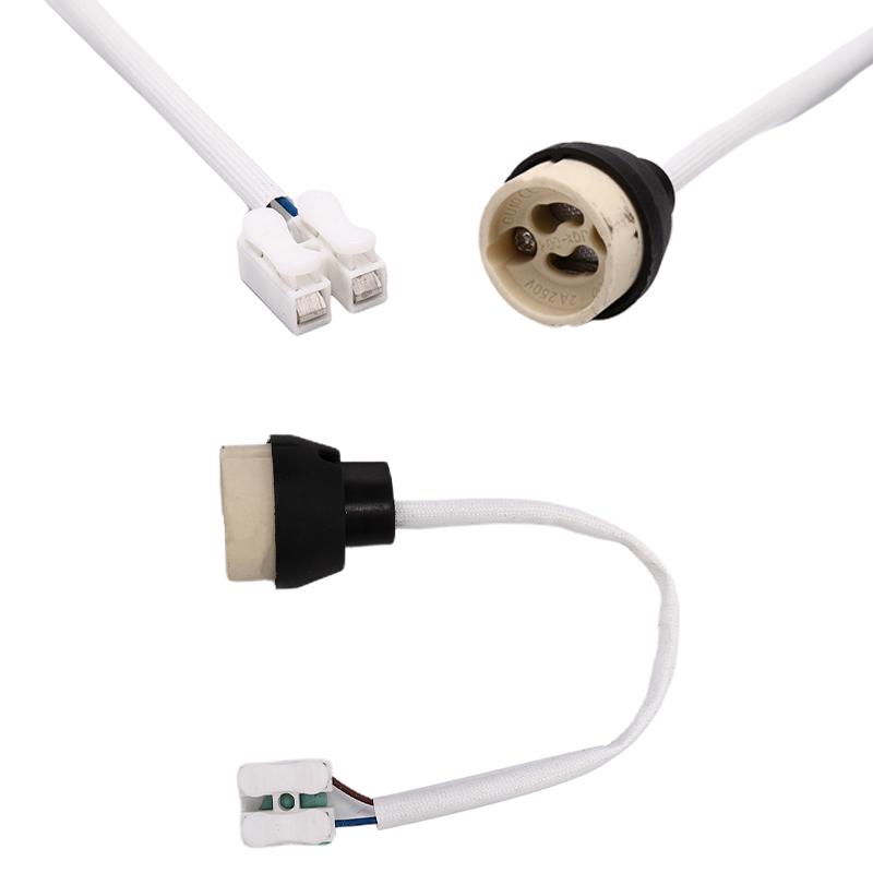 Socket Lamp Base Holder Gu10 Bulb Light Adapter Connector Converter Ceramic Wire