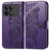For Xiaomi Redmi K70E 5G/Poco X6 Pro 5G Phone Case Butterfly Pattern Folio Stand View Cover