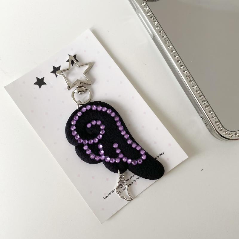 Y2K Harajuku Musical Notes Star Pendant Keychain Cute Bag Hanging Decoration For Women Girls Sweet Keyring Jewelry Gift