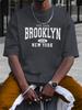 Sommer Unisex 100% Reine Baumwolle Lässiges Modisches Lockeres Brooklyn Print Rundhals Kurzarm T-Shirt Vielseitiges Oberteil