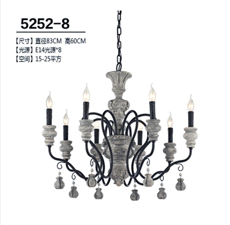 Large Church Chandelier Retro Wood Lighting Fixture French American Chandelier Antique Living Room Lighting In Foyer Villa Lobby