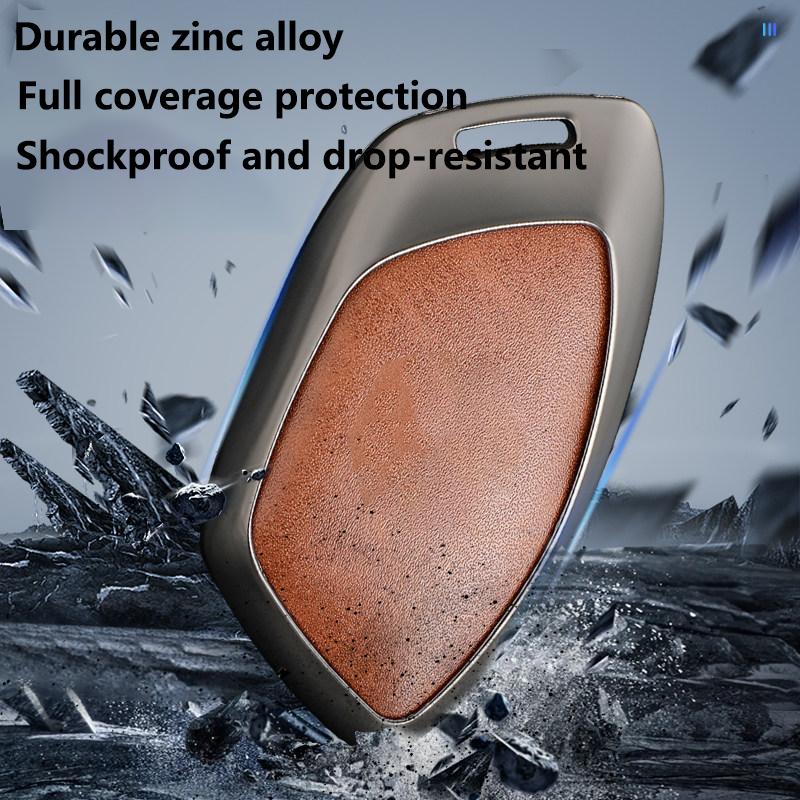 Zinc Alloy Leather for MG 4 2023 Mg4 Ev MG HS GT ZS EV ZX MG5 MG6 Remote Car Key Case Cover Fob Keychain Holder Bag Accessories WW28