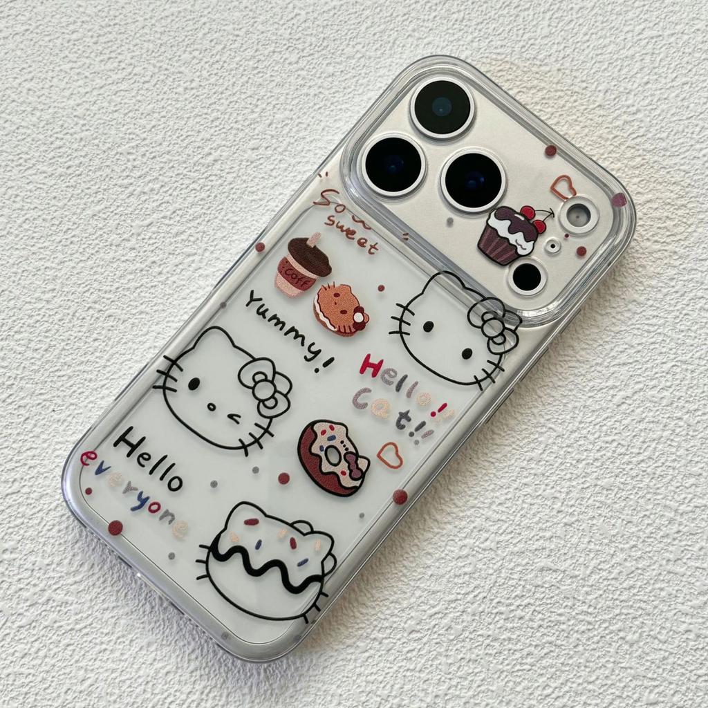 Dessert Hello Kitty Mobile Phone Case Is Suitable for Apple 17promax Transparent 15pro Transparent 13 All-inclusive 17 Simple 78