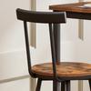 Juego de mesa alta y taburetes, mesa de comedor con dos sillas, estructura metálica, estilo industrial, para comedor, sala de estar, marrón rústico, 60cm*60cm*90cm