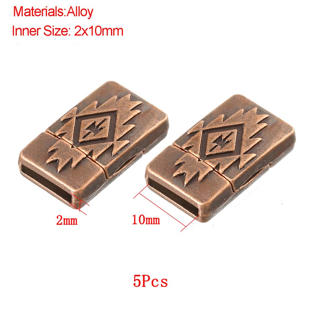 Jewelry Findings Leather Bracelet Clasp DIY Magnet Hook Rhodium Magnetic Clasp Flat Hole 15*3mm