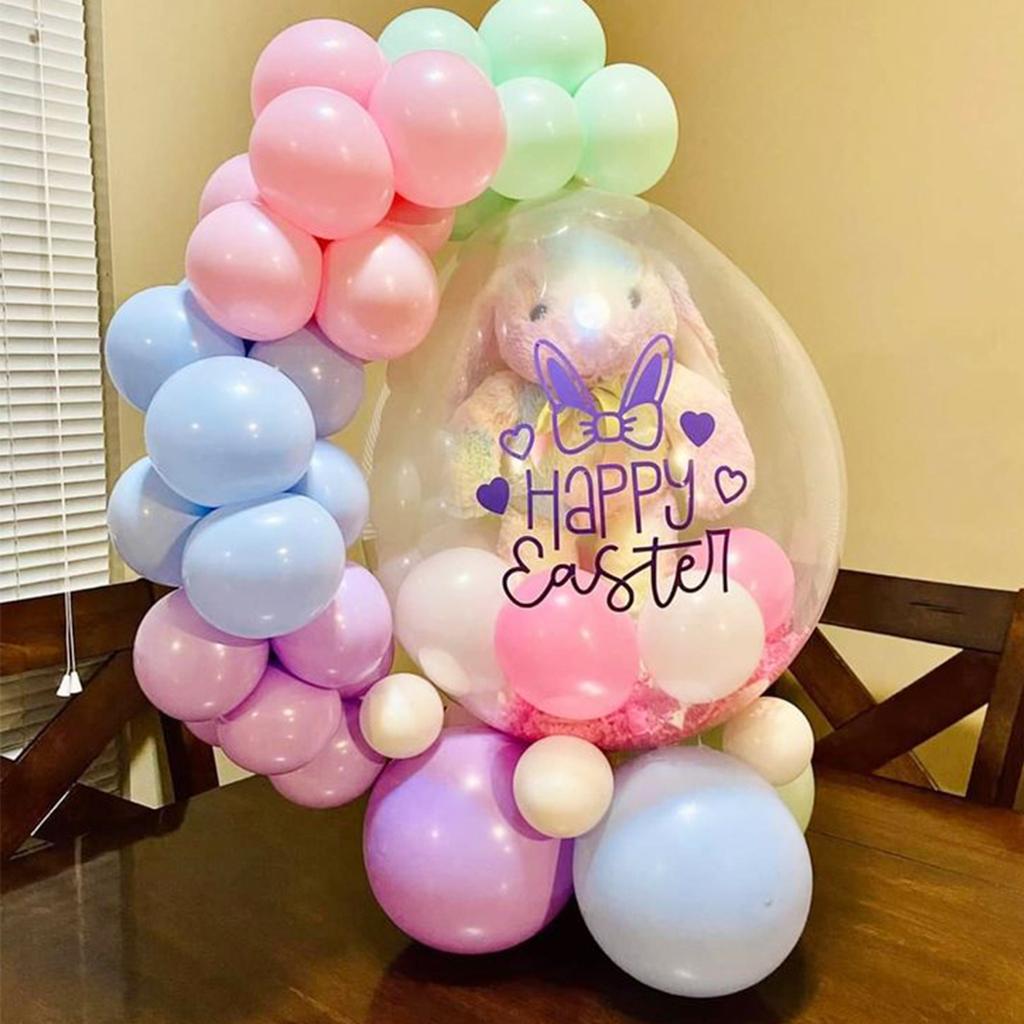 Cartoon Easter Egg Theme Bunny Doll Balloons Set Children's Birthday Party Baby Shower Supplies Decoration