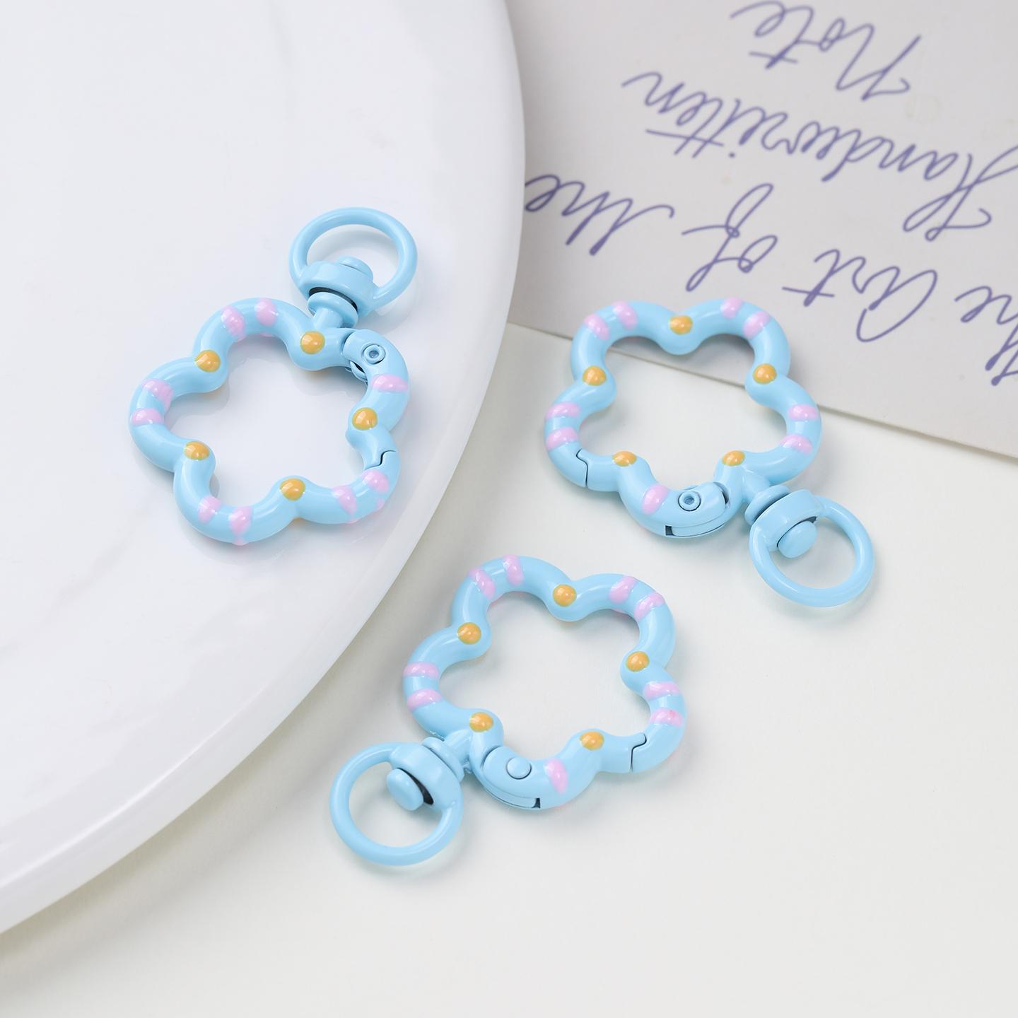 

5pcs Flower Metal Lobster Claw Clasps Swivel Lanyards Trigger Snap Hooks Strap Connector for Bag Key Chains DIY Jewelry Making
