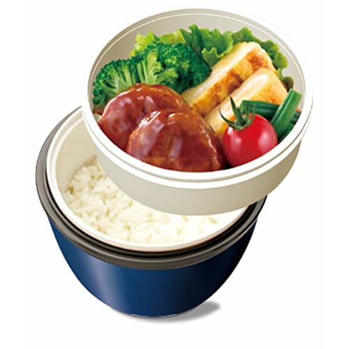 Asvel Lantas Cafe Bowl CD-800 Insulated Lunch Box, Easy to Serve, 800ml, Navy Blue, Suitable for a Variety of Dishes, A3256