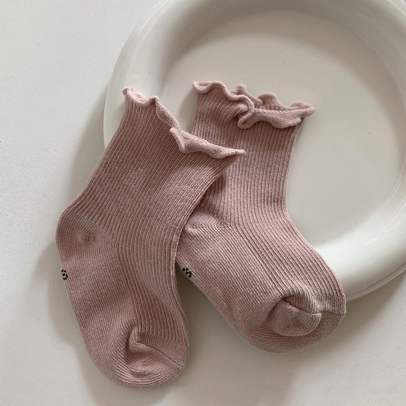 Korean Newborn Baby Socks Spring Autumn Infant Casual Sock Simple Solid Color Comfortable Cotton Kids Princess Socks