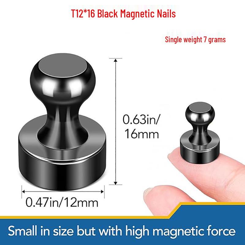 Strong Neodymium Magnetic Pushpins for Teaching, Office & Sales: Heavy-Duty for Whiteboards & Refrigerators.