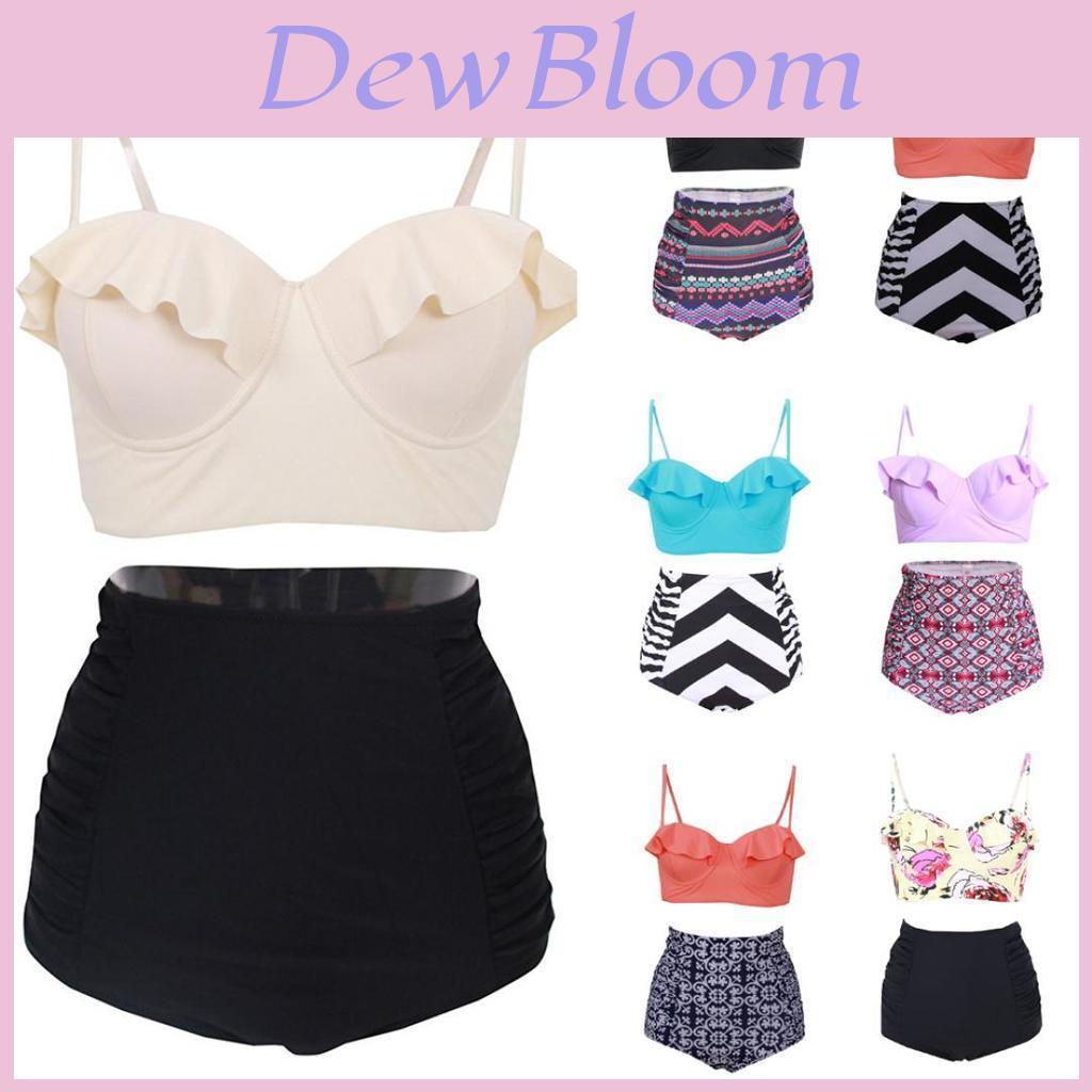 Women Personality Fashion Ruffles Plaid Floral Zebra Bikini Set Swimsuit For Trendsetters