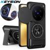 KEYSION Custodia Magnetica per Telefono per VIVO X200 Pro 5G Protezione Fotocamera a Scorrimento Supporto Verticale Anello a 360° Cover Antiurto per VIVO X200
