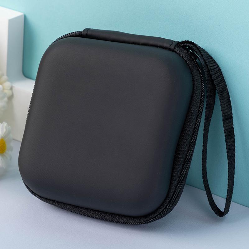 Portable Mini Zipper Headphone Bag Charging Cable Storage Box EVA Anti-Pressure Headset Data Cable Holder Headphone Carry Bag