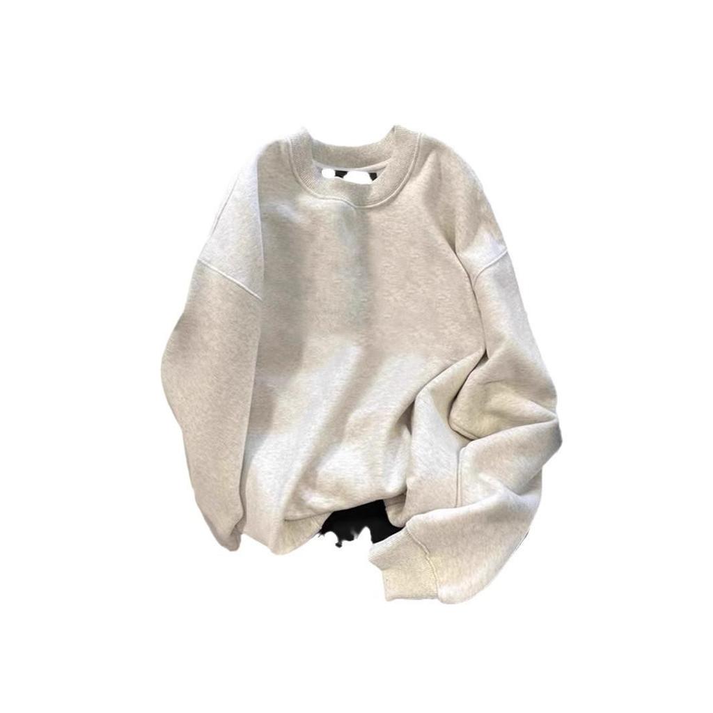 Unisex Thickened Loose Sweatshirt: 2024 Trendy European/American Oversized Autumn/Winter Outerwear