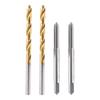 Metric Tap Drill Bit Set 2Pcs M5x0.8 Straight Flute Thread Tap 2Pcs 4.2mm Twist Drill Bit Coated Screw Threading Tool