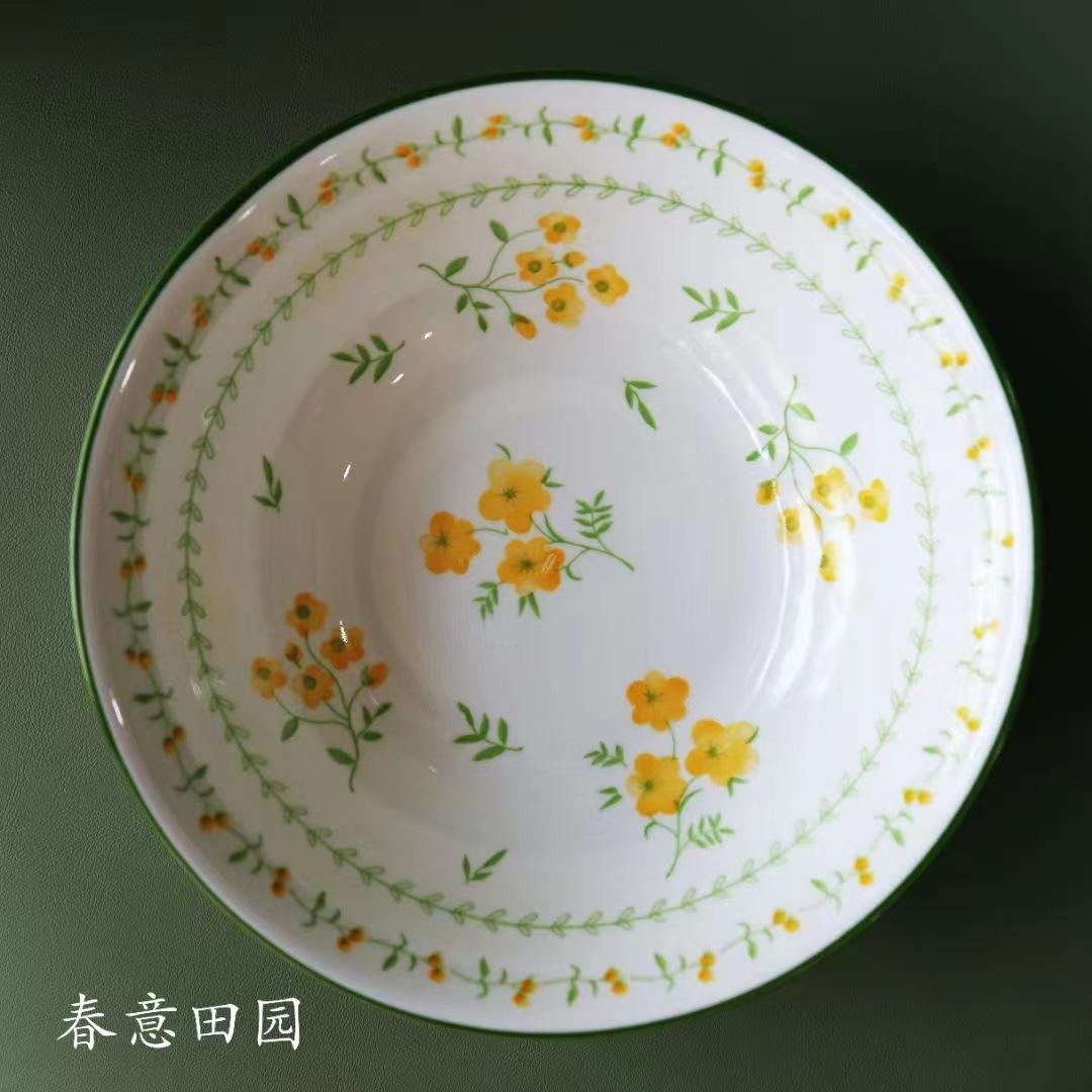 

Aviation Bowl Household Ceramic Tableware Health Underglaze Color Soup Bowl Rice Bowl Microwave Oven Available Blue and White Porcelain