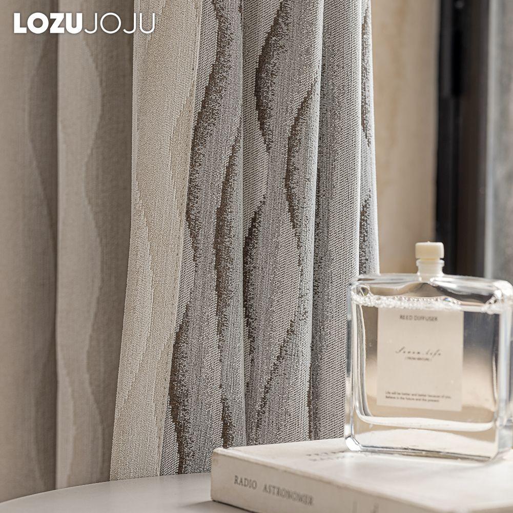 1PC LOZUJOJU Elegant Solid Color Blackout Curtain Double-sided Chenille Jacquard Thick Curtains for Bedroom Living Room Balcony Window for Home Decor