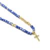 Collier - LUXENTER - Iszun - Argent 925 - Or jaune 18k - Cristal bleu foncé