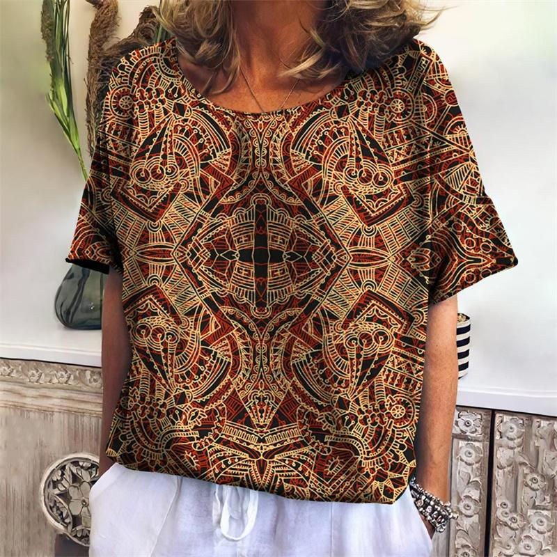Lustiges Geometrie T-Shirt für Frauen Bunte 3D-gedruckte T-Shirts Sommer Übergroße Oberteile Kurze Ärmel Rundhals T-Shirts Streetwear