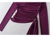 Spicy Girl Off-Shoulder Pleated Mesh Long-Sleeve Slim Fit Top for Women